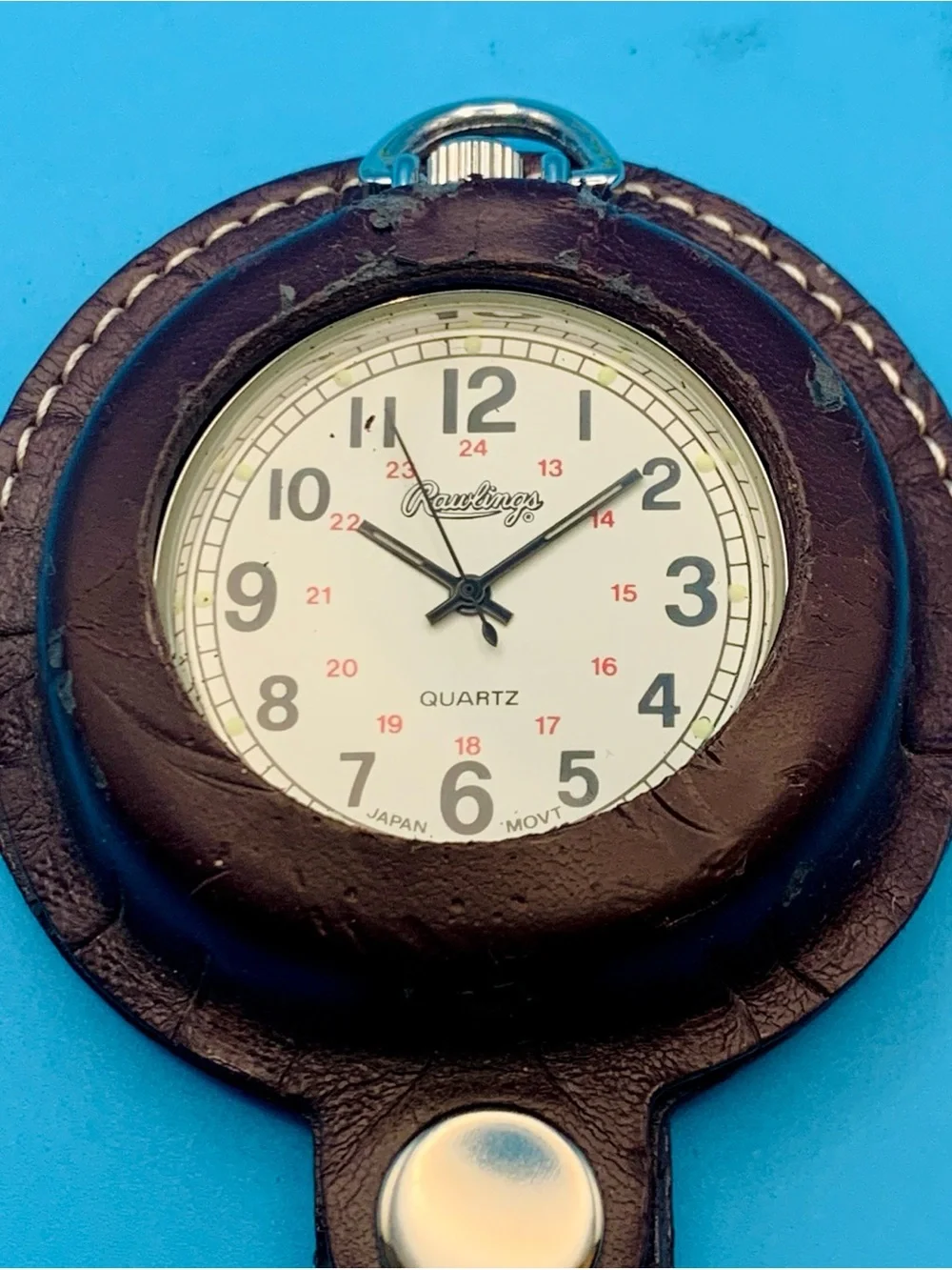 RAWLINGS Vintage Military Field Belt Loop Pocket Watch Holder Works New Battery